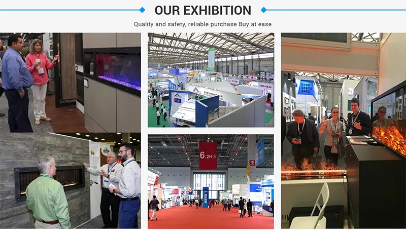Fireplace exhibition booth and international trade show display