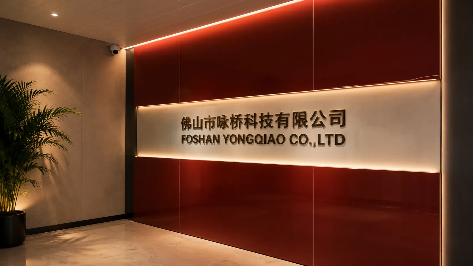 Foshan Yongqiao Technology Co Ltd company reception wall